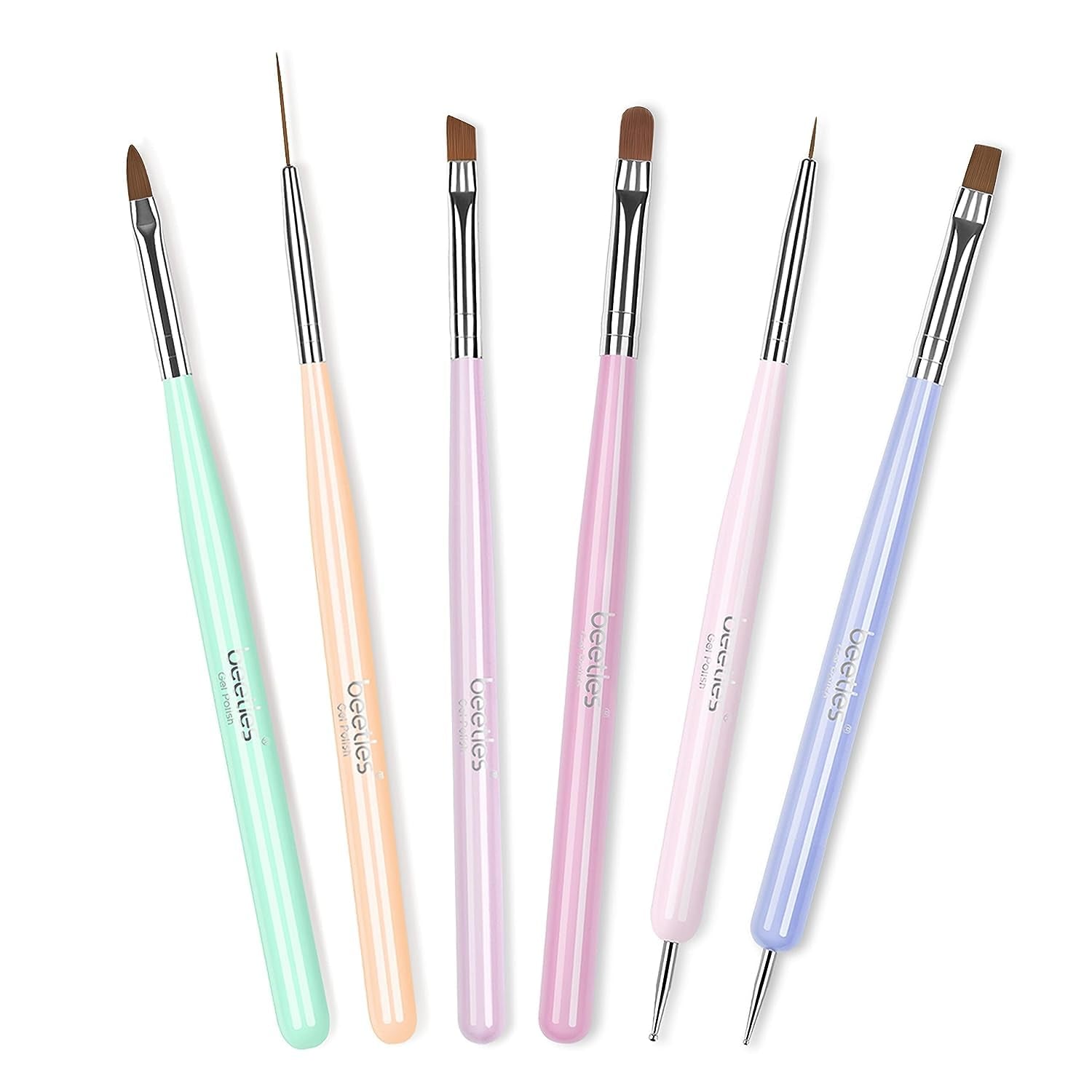 Beetles Nail Art Brushes Set Gel Polish Nail Art Design Pen Painting Tools Fingernail Brush Nail Cleaning Brush Nail Art Liner Brush and Nail Dotting Pen Salon Gift for Girls Women